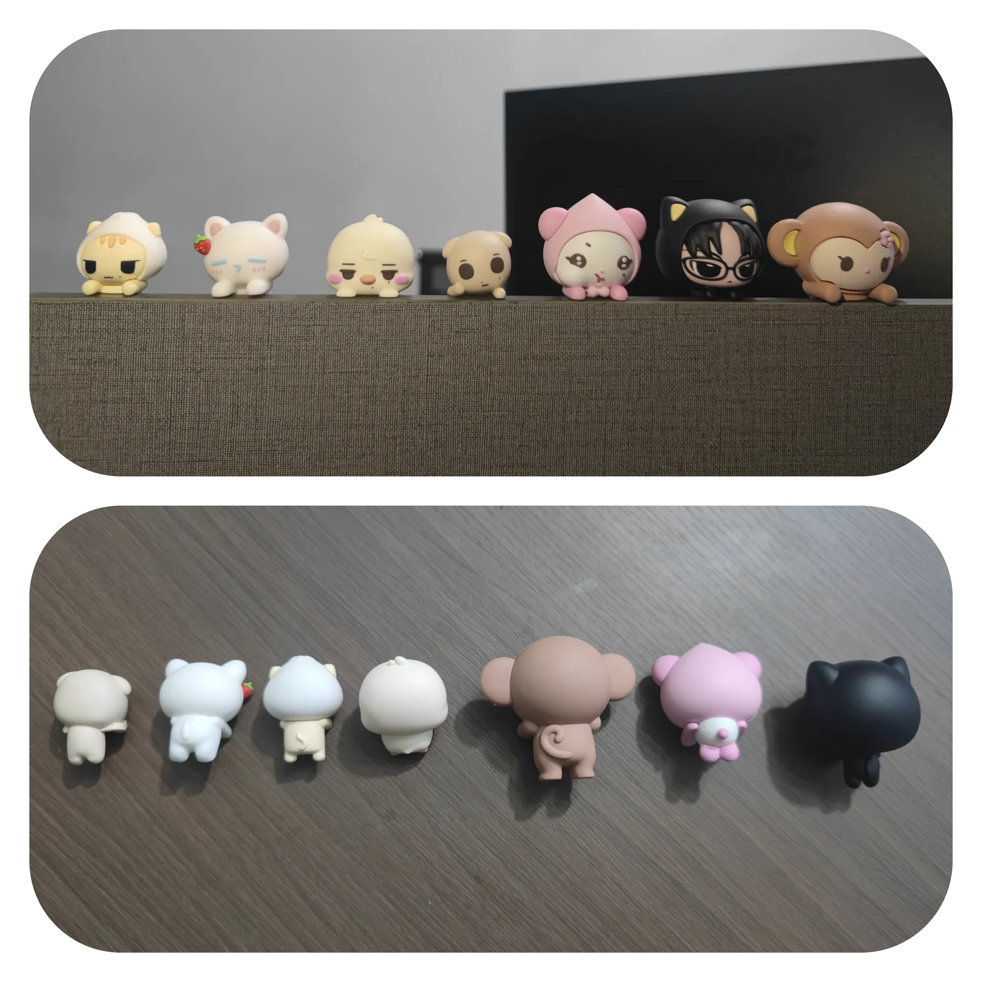 Painted PVC figures after a production run