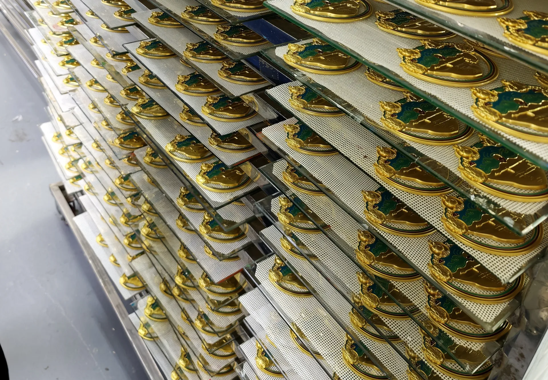 Trays of die-cast parts ready for finishing