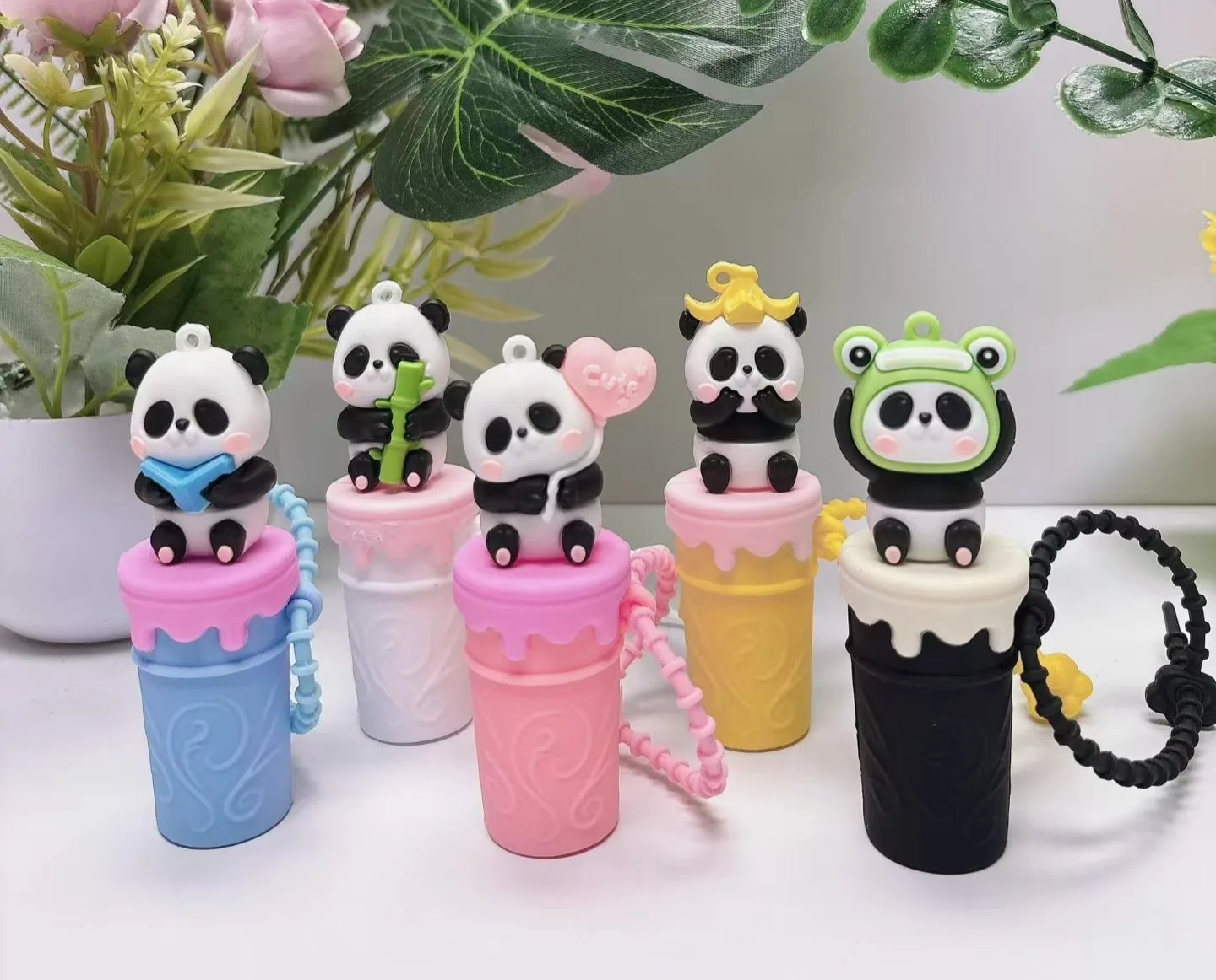 Finished silicone character cups in several colours